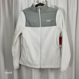 fila | sport white gray fleece jacket